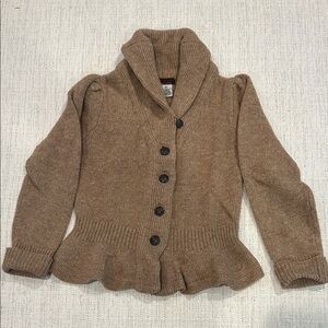 Elan Brown Knit Sweater with Button Details